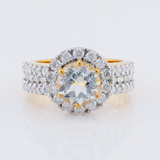 แหวนเพชรพลอยประดับเพชร