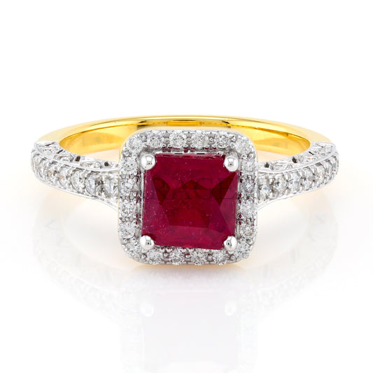 แหวนทับทิมเพชรแท้