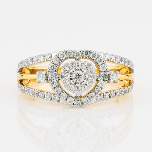 แหวนหัวใจประดับเพชรแท้