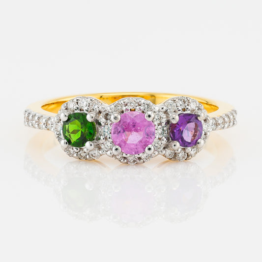 แหวนพลอยประดับเพชรแท้