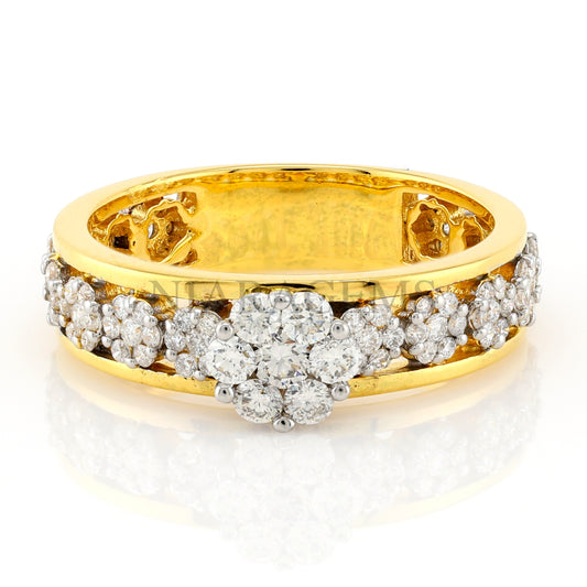 แหวนทองประดับเพชรสไตล์ดอกไม้