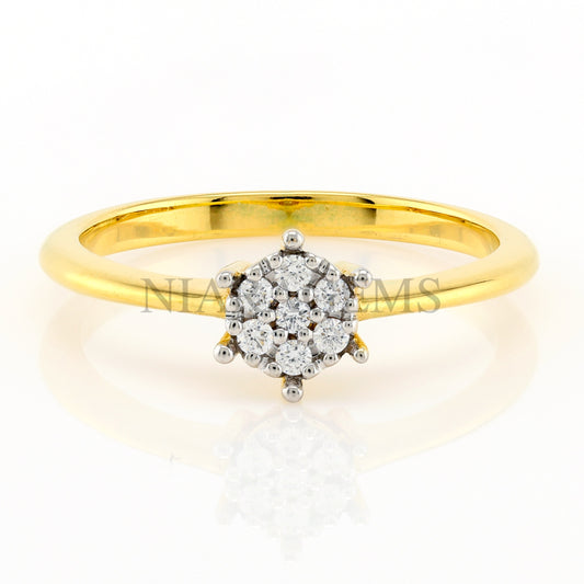 แหวนทองประดับเพชรสไตล์คลัสเตอร์