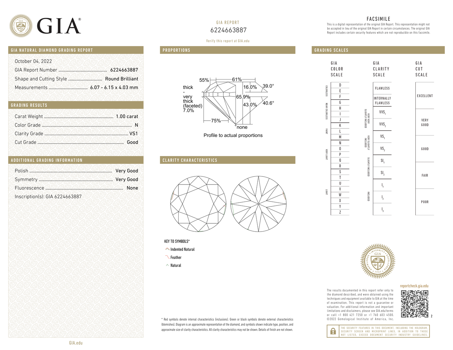 แหวนเพชร GIA รอบ 1.00 กะรัต – N VS 1 G/VG/VG ID744445